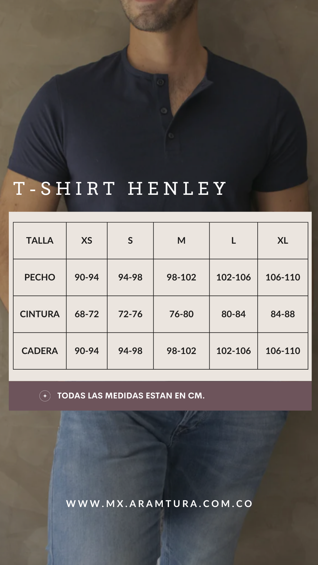 Henley T Shirt Azul oscura