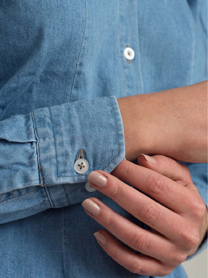 Camisa Denim Oversized Mujer Azul