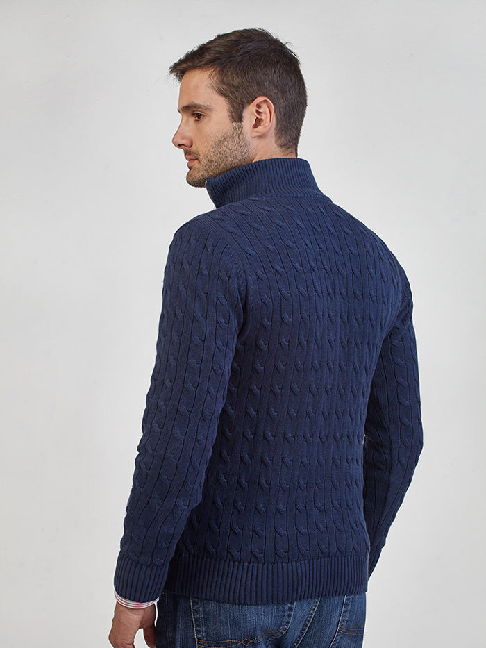 Sueter Halfzip Trenzado Azul oscuro-armatura